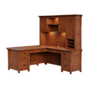Boston Corner and Return Desk with Hutch - 72"W
